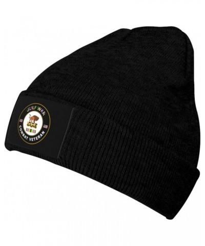 10th Cavalry Regiment Gulf Combat Veteran Unisex Four Seasons Knitted Hat Winter Warm Hats Hats for Men Women One Size Black ...