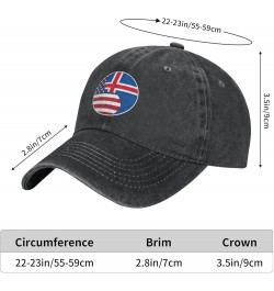 Yin Yang Flag Combination of America and Iceland Retro Baseball Cap for Women Men Baseball Hat Golf Dad Hats Black $12.07 Bas...