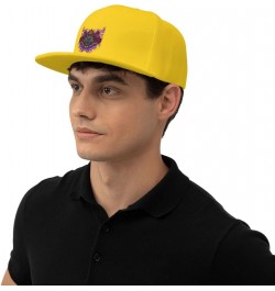 Halloween Black Cat Rose Snapback Hats for Men Baseball Cap Trucker Hat Flat Brim Hats Yellow $13.05 Baseball Caps