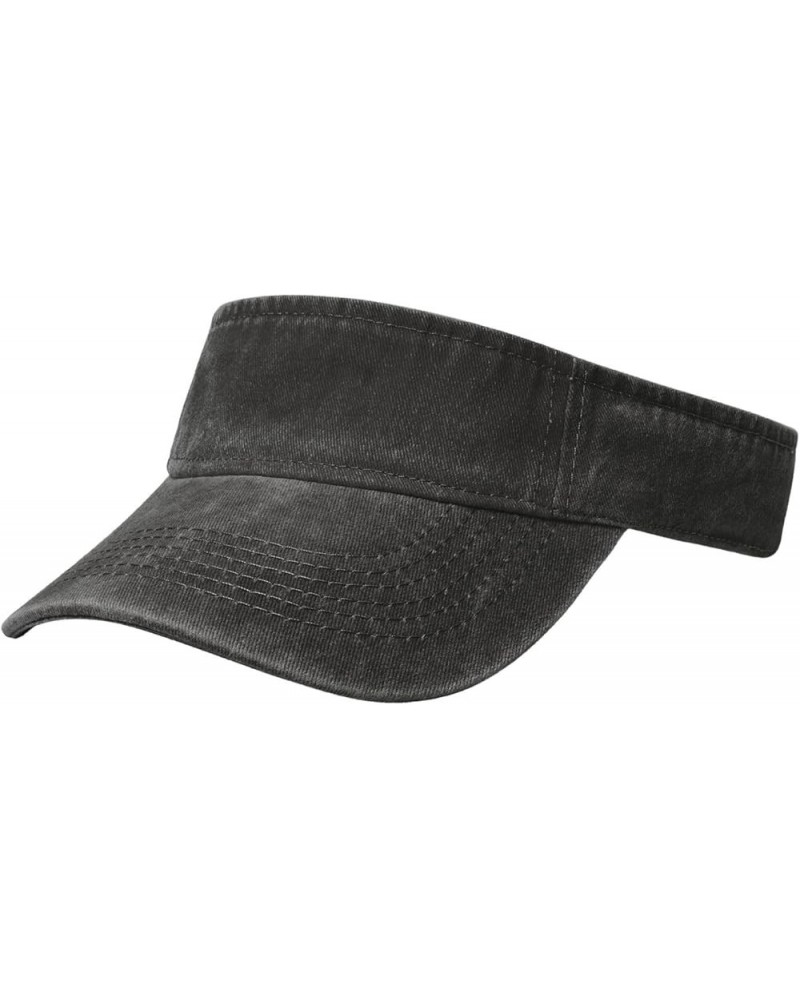 Side View of Whale Movement Sun Visor Hats for Women Men Adjustable Sports Sun Hats Golf Cap Black $10.35 Visors