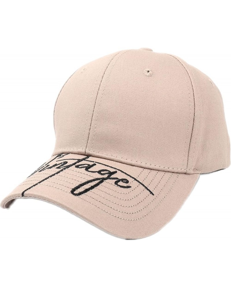 Women Men Classic Baseball Cap Low Profile Cotton Letters Embroidered Hats Soft Adjustable Cap Khaki $6.11 Rain Hats