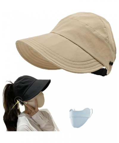 Wrap-Around Hollow-top UV Sun Hat - Outdoor Uv Protection Hollow Top Sun Hat - Outdoor Wide Brim Hats for Women Khaki $8.31 S...