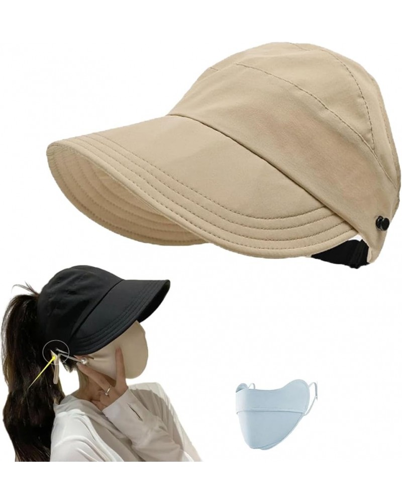 Wrap-Around Hollow-top UV Sun Hat - Outdoor Uv Protection Hollow Top Sun Hat - Outdoor Wide Brim Hats for Women Khaki $8.31 S...