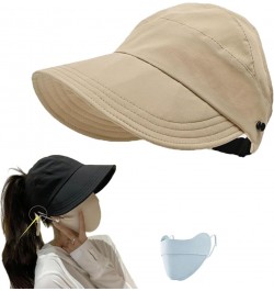 Wrap-Around Hollow-top UV Sun Hat - Outdoor Uv Protection Hollow Top Sun Hat - Outdoor Wide Brim Hats for Women Khaki $8.31 S...