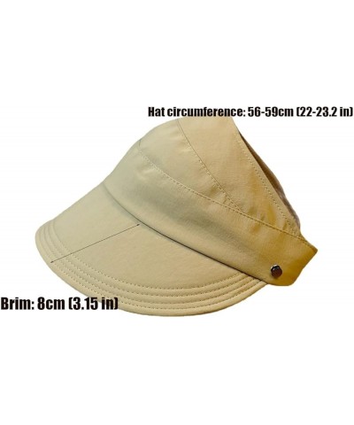 Wrap-Around Hollow-top UV Sun Hat - Outdoor Uv Protection Hollow Top Sun Hat - Outdoor Wide Brim Hats for Women Khaki $8.31 S...