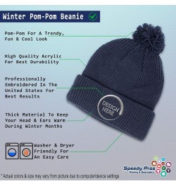 Pom Pom Beanies for Women Jalapeno A Embroidery Skull Cap Vegetables Winter Hats for Men Acrylic 1 Size Navy Design Only $18....