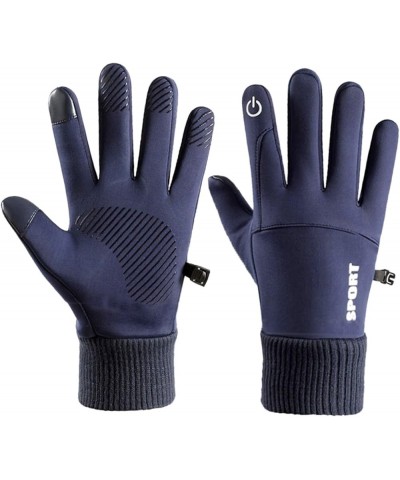 Female Warm Gloves Non-slip With Buckle Velvet Winter Gloves Warm Plus Women's Riding Men's Cold Weather Gloves Blue $7.99 Be...