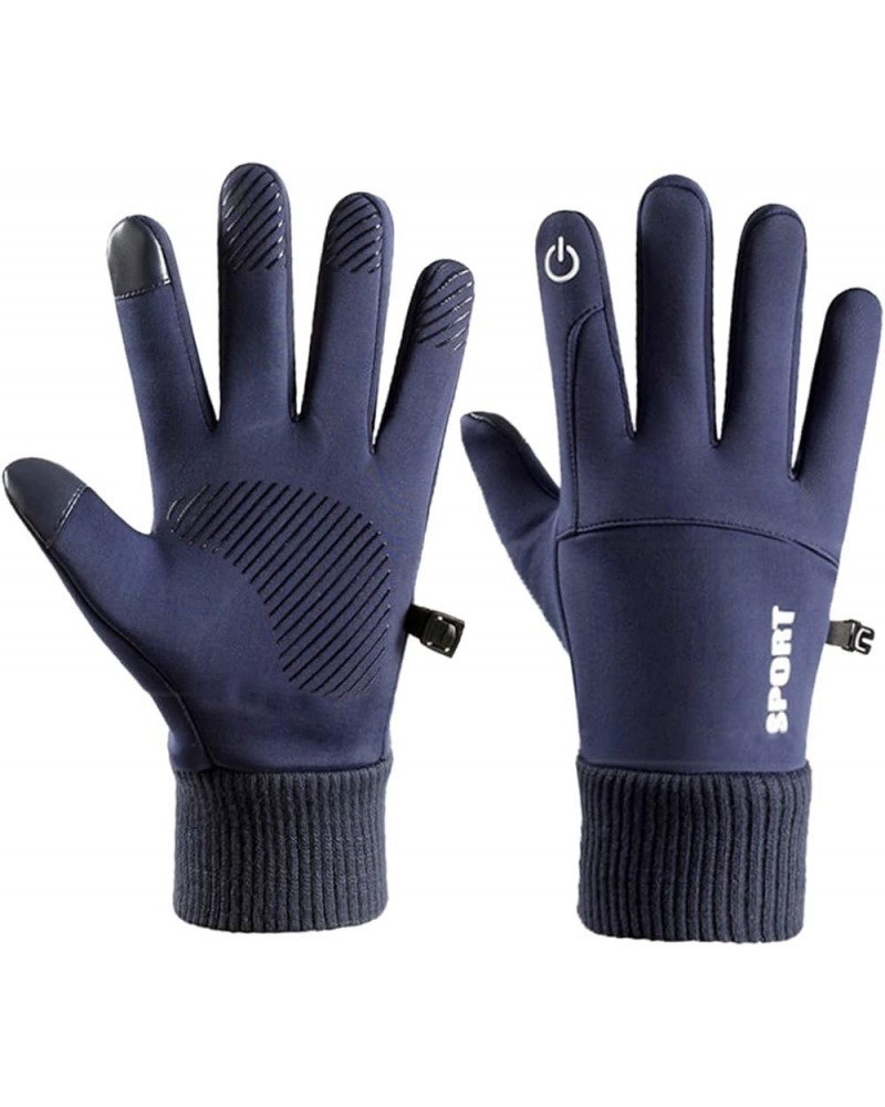 Female Warm Gloves Non-slip With Buckle Velvet Winter Gloves Warm Plus Women's Riding Men's Cold Weather Gloves Blue $7.99 Be...