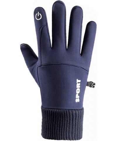 Female Warm Gloves Non-slip With Buckle Velvet Winter Gloves Warm Plus Women's Riding Men's Cold Weather Gloves Blue $7.99 Be...