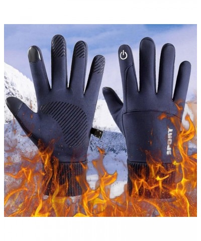 Female Warm Gloves Non-slip With Buckle Velvet Winter Gloves Warm Plus Women's Riding Men's Cold Weather Gloves Blue $7.99 Be...