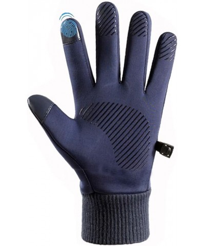 Female Warm Gloves Non-slip With Buckle Velvet Winter Gloves Warm Plus Women's Riding Men's Cold Weather Gloves Blue $7.99 Be...