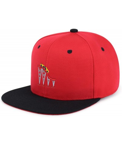 Roller Coaster Hip-Hop Snapback Hat Embroidered Baseball Cap Tycoon 57. Red/Black $11.99 Baseball Caps