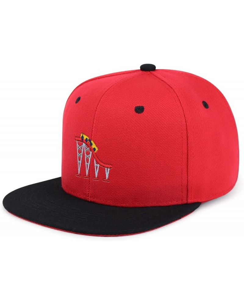 Roller Coaster Hip-Hop Snapback Hat Embroidered Baseball Cap Tycoon 57. Red/Black $11.99 Baseball Caps