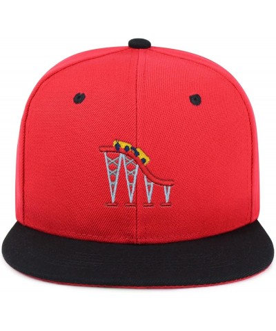 Roller Coaster Hip-Hop Snapback Hat Embroidered Baseball Cap Tycoon 57. Red/Black $11.99 Baseball Caps