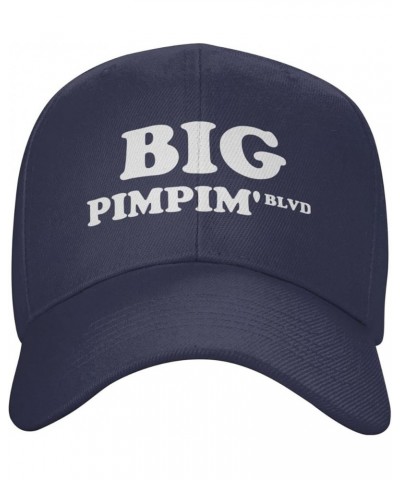 Men and Women Baseball Hat Big Pimpin' BLVD Vintage Dad Hat Adjustable Casquette Cap Navy Blue $10.46 Baseball Caps