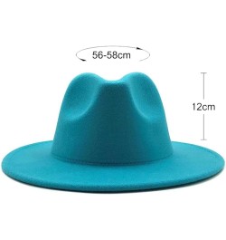 Women Fedora Hat Soft Patchwork Wool Wide-Brim Trillby Jazz Holiday Hats Retro Unisex Foldable Cap Blue 1 $13.12 Fedoras