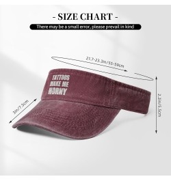 Tattoos Make me Horny Sun Visor Hats Cotton Empty Top Baseball Cap Sports Sun Cap for Men Women,Black Red $12.36 Visors