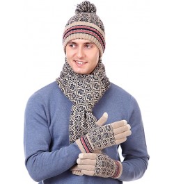 Hat Gloves Scarf Set Women Winter Warm Knitted Men Women'S Soft Stretch Beanie Hat Scarf And Mitten Set Couple Gifts Beige $2...