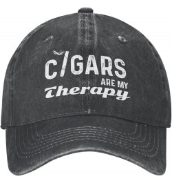 Funny Hat Cigars are My Therapys Hat Women Dad Hat Funny Hat Black $11.86 Baseball Caps