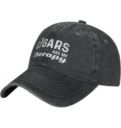 Funny Hat Cigars are My Therapys Hat Women Dad Hat Funny Hat Black $11.86 Baseball Caps