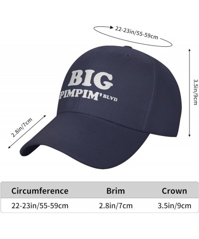 Men and Women Baseball Hat Big Pimpin' BLVD Vintage Dad Hat Adjustable Casquette Cap Navy Blue $10.46 Baseball Caps