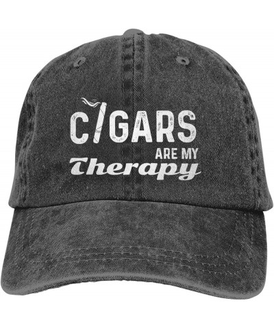 Funny Hat Cigars are My Therapys Hat Women Dad Hat Funny Hat Black $11.86 Baseball Caps