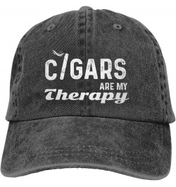 Funny Hat Cigars are My Therapys Hat Women Dad Hat Funny Hat Black $11.86 Baseball Caps