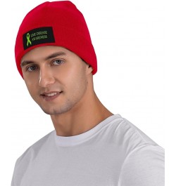 Winter Knit Hat Cap for Men Women, Lime Disease Awareness Unisex Beanie Hat Cuffed Skull Cap Warm Ski Hats Black Red $6.62 Sk...