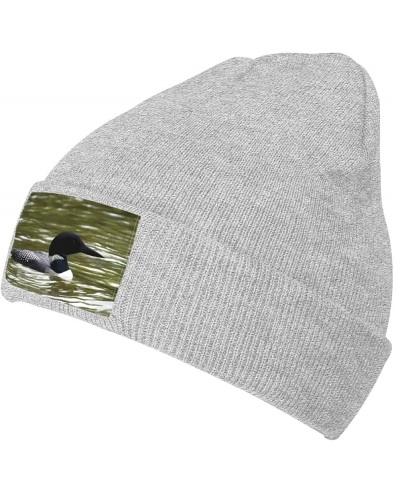 Loon Nature Bird Picture Black Warm aldult Knit Hat Cap : Soft Good Elasticity Suitable for Daily and Outdoor Sports Gray $9....