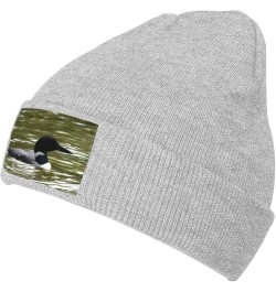 Loon Nature Bird Picture Black Warm aldult Knit Hat Cap : Soft Good Elasticity Suitable for Daily and Outdoor Sports Gray $9....