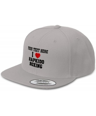 Snapback Hats for Men & Women I (Love) Hapkido Boxing Red Heart Sports Lovers Silver Personalized Text Here $16.45 Baseball Caps