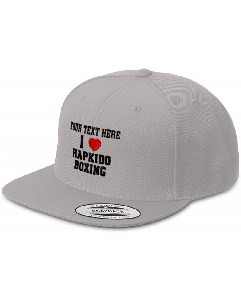 Snapback Hats for Men & Women I (Love) Hapkido Boxing Red Heart Sports Lovers Silver Personalized Text Here $16.45 Baseball Caps