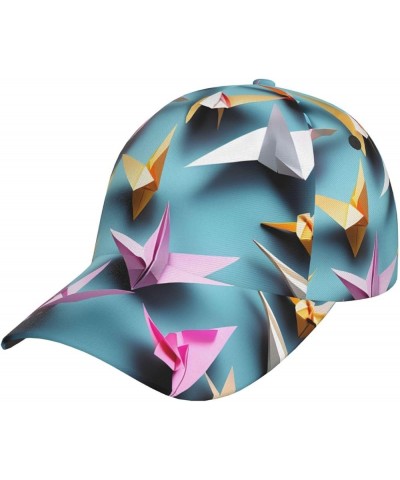 Origami Paper Cranes Ultimate Baseball Cap â€" Full-Print, Unisex, Adjustable, Moisture-Wicking, All-Season Hat Origami Paper...