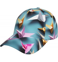 Origami Paper Cranes Ultimate Baseball Cap â€" Full-Print, Unisex, Adjustable, Moisture-Wicking, All-Season Hat Origami Paper...