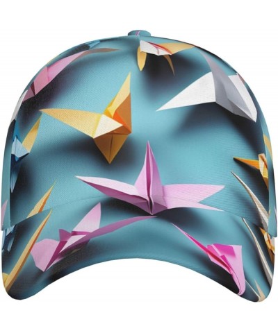 Origami Paper Cranes Ultimate Baseball Cap â€" Full-Print, Unisex, Adjustable, Moisture-Wicking, All-Season Hat Origami Paper...