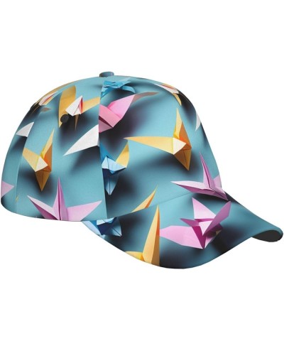 Origami Paper Cranes Ultimate Baseball Cap â€" Full-Print, Unisex, Adjustable, Moisture-Wicking, All-Season Hat Origami Paper...