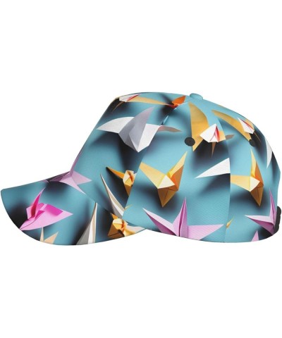 Origami Paper Cranes Ultimate Baseball Cap â€" Full-Print, Unisex, Adjustable, Moisture-Wicking, All-Season Hat Origami Paper...