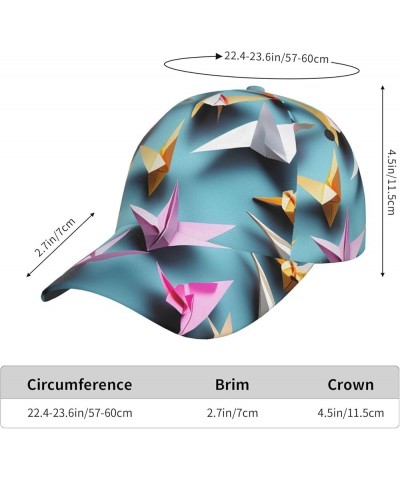 Origami Paper Cranes Ultimate Baseball Cap â€" Full-Print, Unisex, Adjustable, Moisture-Wicking, All-Season Hat Origami Paper...