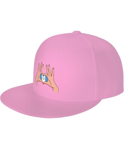 Holding Love in Your Hands Flag of Guatemala Baseball Cap for Men Women Snapback Hat Adjustable Flat Bill Hats Pink $14.11 Ba...