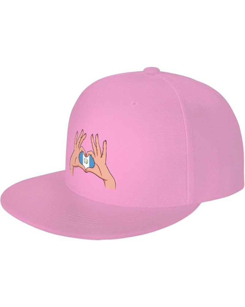 Holding Love in Your Hands Flag of Guatemala Baseball Cap for Men Women Snapback Hat Adjustable Flat Bill Hats Pink $14.11 Ba...