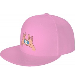 Holding Love in Your Hands Flag of Guatemala Baseball Cap for Men Women Snapback Hat Adjustable Flat Bill Hats Pink $14.11 Ba...