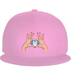 Holding Love in Your Hands Flag of Guatemala Baseball Cap for Men Women Snapback Hat Adjustable Flat Bill Hats Pink $14.11 Ba...