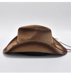 Straw Hat Women Men Summer Outdoor Travel Beach Hats Tassels Western Cowgirl Sunshade Hats Khaki $20.43 Sun Hats