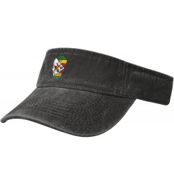 Creative Zimbabwe Patriot Skull National Flag Sun Visor Hats for Women Men Adjustable Cotton Sun Hat Golf Cap Black $10.51 Vi...