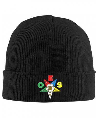 Beanie Hats OES Eastern Star Knit Cuffed Cap Winter Warm Knitted Hat66 Black $10.16 Skullies & Beanies