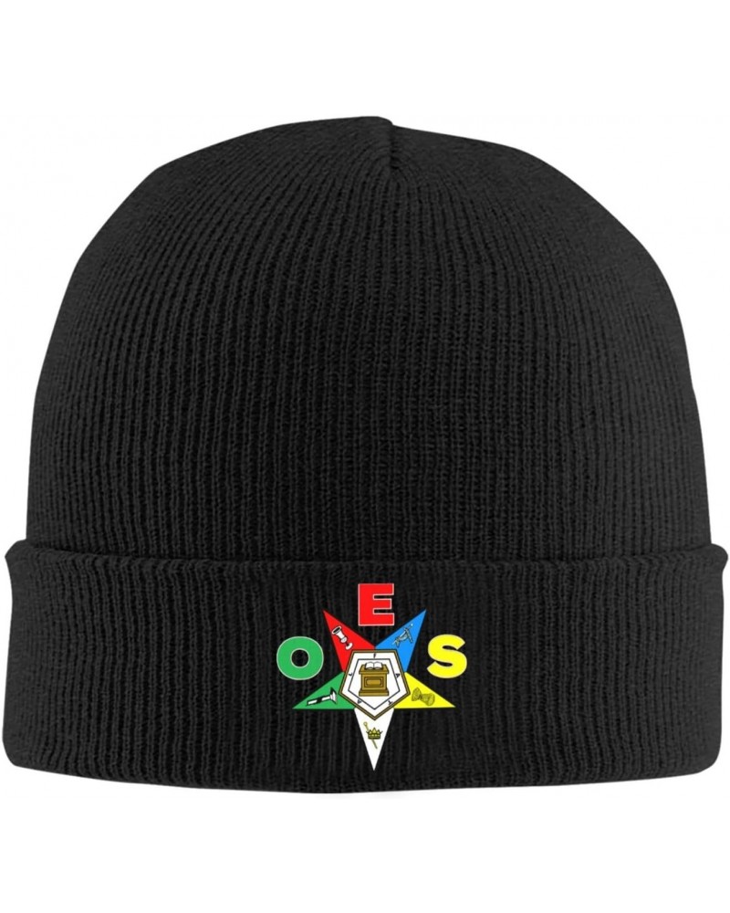 Beanie Hats OES Eastern Star Knit Cuffed Cap Winter Warm Knitted Hat66 Black $10.16 Skullies & Beanies