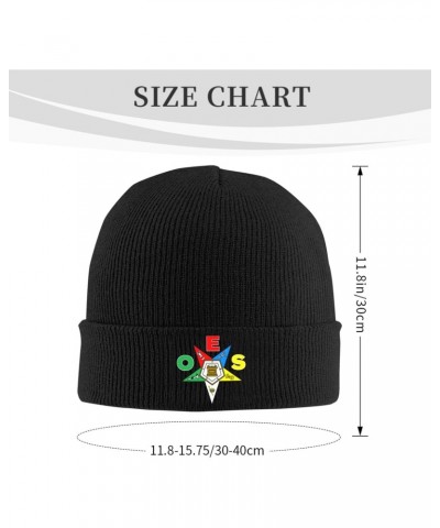 Beanie Hats OES Eastern Star Knit Cuffed Cap Winter Warm Knitted Hat66 Black $10.16 Skullies & Beanies