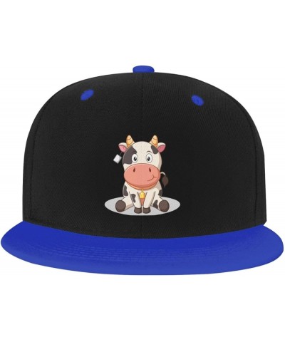 Sitting Cow on The Ground Baseball Cap for Men Women Snapback Hat Adjustable Flat Bill Hats Blue $10.14 Baseball Caps