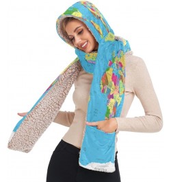 Women's Cold Weather Scarves, 3 in 1 Cotton Velvet Lining Warm Hooded Wrap Multi 11 $15.99 Scarves