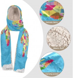 Women's Cold Weather Scarves, 3 in 1 Cotton Velvet Lining Warm Hooded Wrap Multi 11 $15.99 Scarves